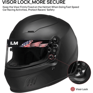 ILM Snell SA2020 Full Face Racing Helmets for Men Auto Racing Car Racing Helmet Model-760 Black / X-Large ILM Snell SA2020 Full Face Racing Helmets for Men Auto Racing Car Racing Helmet Model-760 Black / X-Large